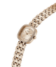 Rose gold watch with diamond-studded face on a white background lifestyle