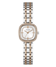 GUESS Ladies Hazel 2-Tone Analog Watch with a white face on a white background