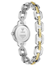 Two-tone chain-link watch with visible brand logo on a white background