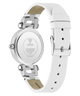 White watch with a visible brand logo on a white background