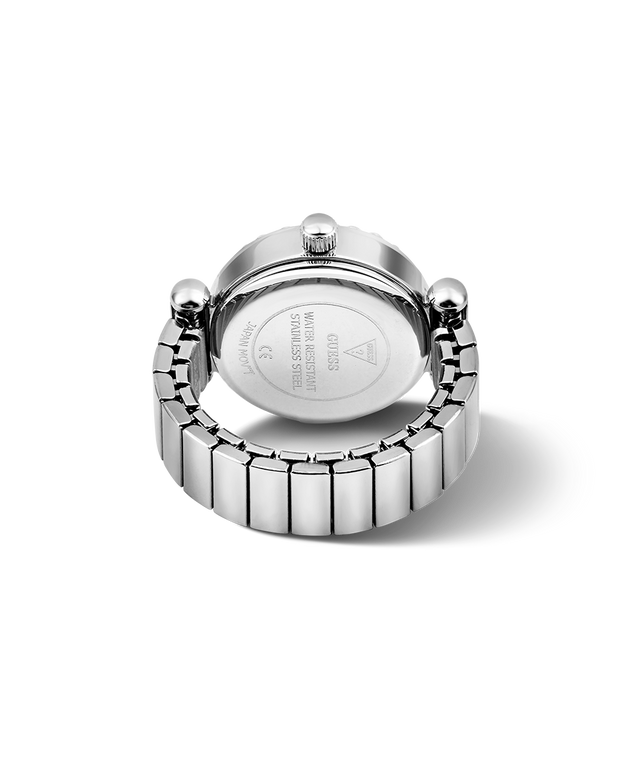 GUESS Ladies Small Anna Silver Tone Analog Watch Ring