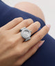 GUESS Ladies Small Anna Silver Tone Analog Watch Ring