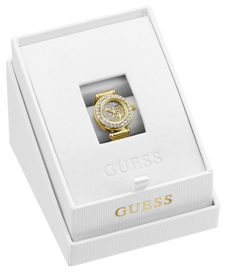 GUESS Ladies Small Anna Gold Tone Analog Watch Ring