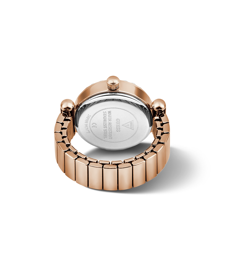 GUESS Ladies Small Anna Rose Gold Tone Analog Watch Ring