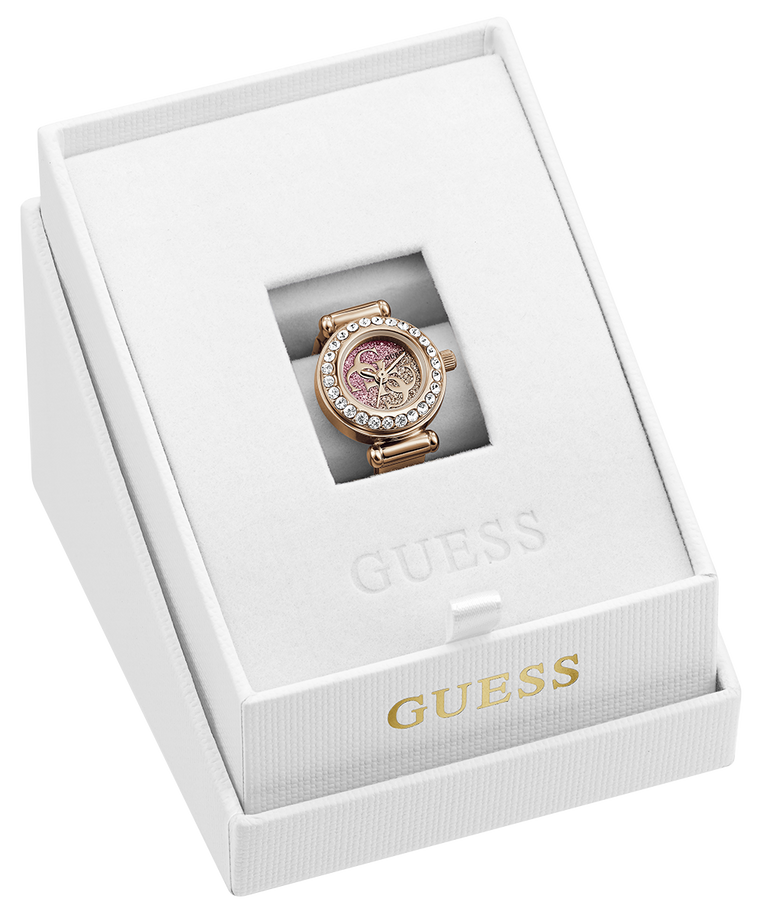 GUESS Ladies Small Anna Rose Gold Tone Analog Watch Ring