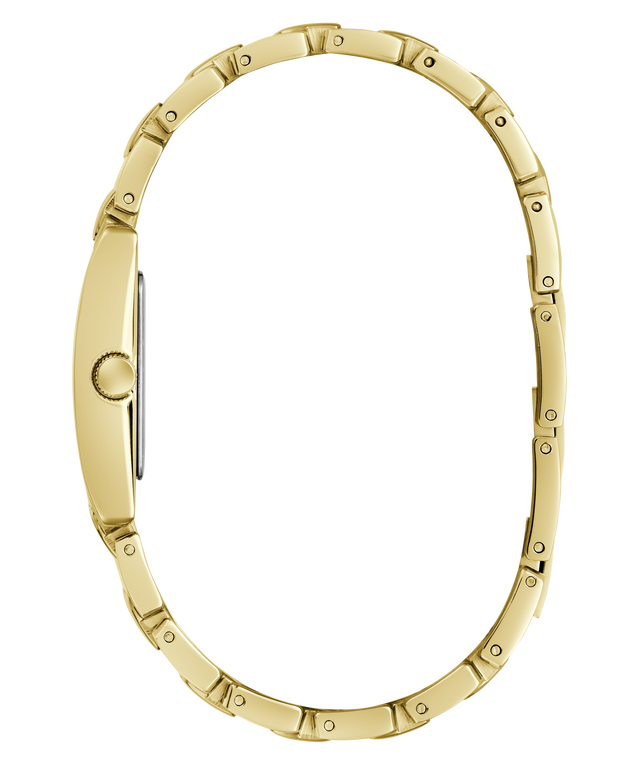 Gold watch case on a white background