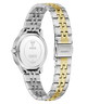 Two-tone silver and gold GUESS Ladies Colette 2-Tone Analog Watch with Guess branding on a white background