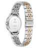 Two-tone silver and rose gold watch with visible brand name on a white background
