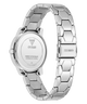 Silver Guess watch with a detailed band on a white background