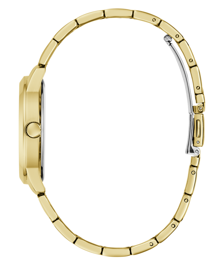 Gold watch case on a white background