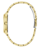 Gold watch case on a white background
