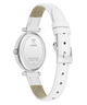 White watch with white strap on a white background