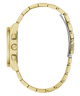 Gold watch with a white background