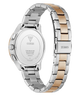 Two-tone silver and rose gold watch with visible brand logo on a white background