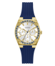 GUESS Ladies Blue Gold Tone Analog Watch