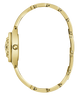 Gold watch case on a white background