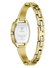 Gold GUESS Ladies Gold Tone Analog Watch with a visible brand logo on a white background