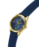 Guess watch with blue strap and gold casing on a white background lifestyle