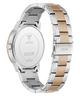 Two-tone silver and rose gold watch with visible brand logo on a white background