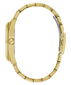 Gold GUESS Mens Gold Tone Analog Watch case on a white background