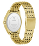 Gold GUESS Mens Gold Tone Analog Watch with a visible brand logo on a white background