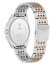 Two-tone silver and rose gold GUESS Mens 2-Tone Analog Watch with visible brand logo on a white background