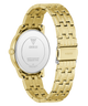 Gold watch with visible brand logo on a clear background