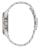 Close-up of a silver GUESS Mens Arthur 2-Tone Analog Watch with a white background