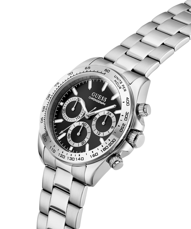 GUESS Mens Arthur Silver Tone Chronograph Watch lifestyle