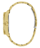 Gold watch case on a white background