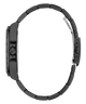 Close-up of a black band on a white background