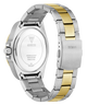 Two-tone silver and gold watch with visible brand logo on a white background