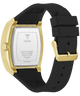 Black and gold GUESS Mens Black Gold Tone Analog Watch with visible brand logo on a white background