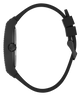 Black GUESS Mens Black Analog Watch with clasp on a white background