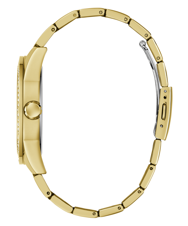 Gold watch band on a white background