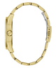 Gold watch band on a white background