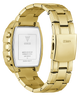 Gold GUESS Mens Gold Tone Analog Watch with a visible brand logo on a white background