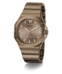 Brown GUESS Mens Jaq Coffee Analog Watch on a white background