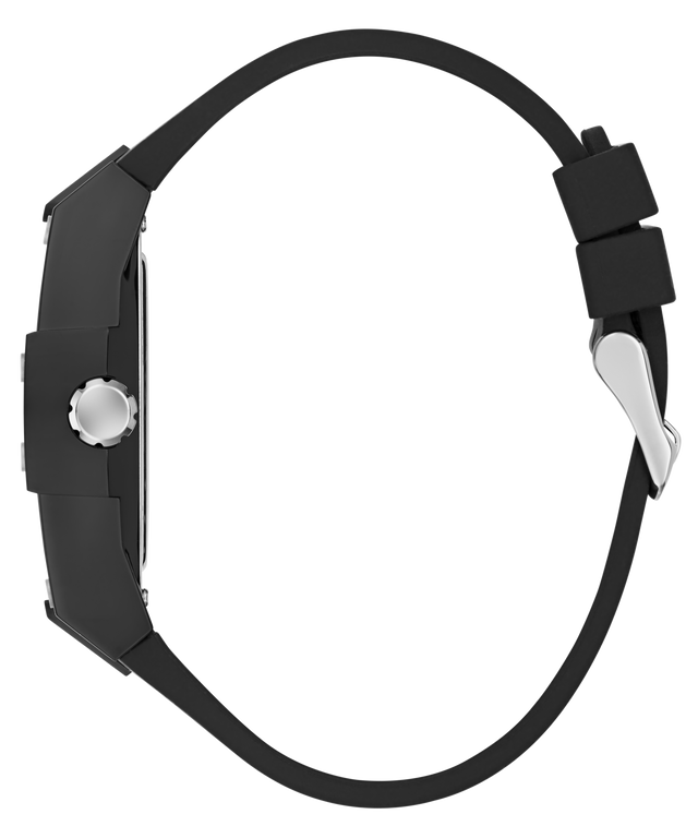 Black watch with a silver accent on a transparent background