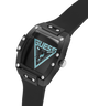 Black Guess watch with a clear background lifestyle