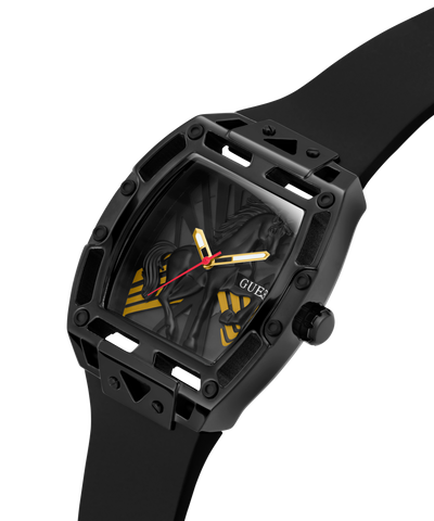 GUESS Mens Limited Edition Lunar New Year Black Analog Watch with a unique design on a white background lifestyle