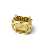 GUESS Ladies Large Mod Heavy Metal Gold Tone Analog Watch Ring