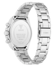 GUESS Ladies Victoria Silver Tone Multifunction Watch with metal band on a white background