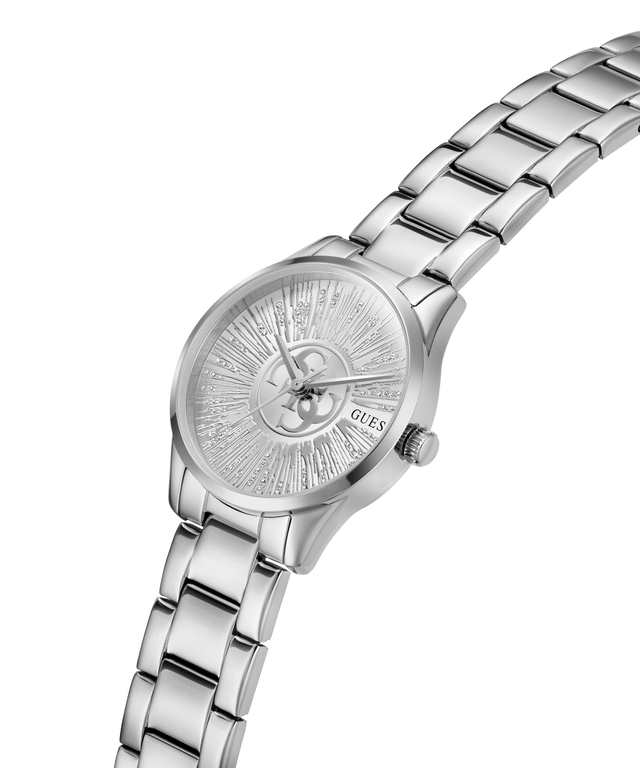 Gold watch with diamond-studded face on a white background lifestyle