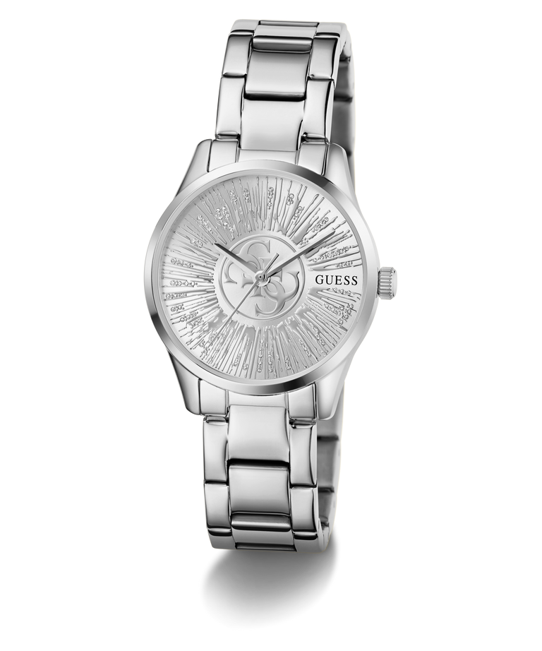 GUESS Ladies Silver Tone Analog Watch angle