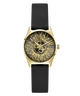 GUESS Ladies Black Gold Tone Analog Watch