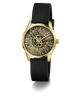 GUESS Ladies Black Gold Tone Analog Watch angle