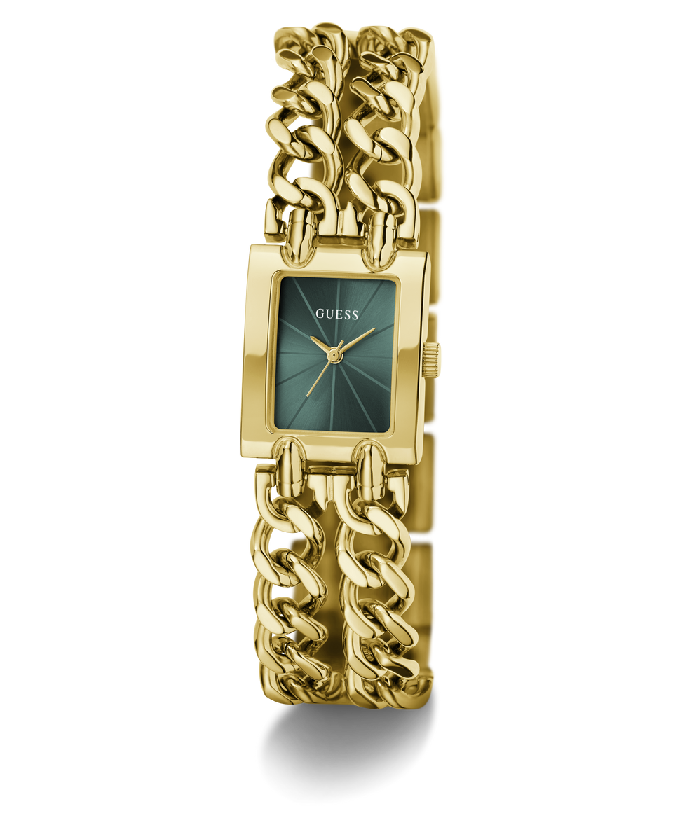 GUESS Ladies Micro Mod Gold Tone Analog Watch angle