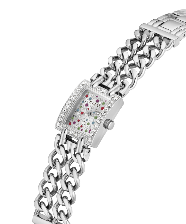 GUESS Ladies Micro Mod Silver Tone Analog Watch lifestyle