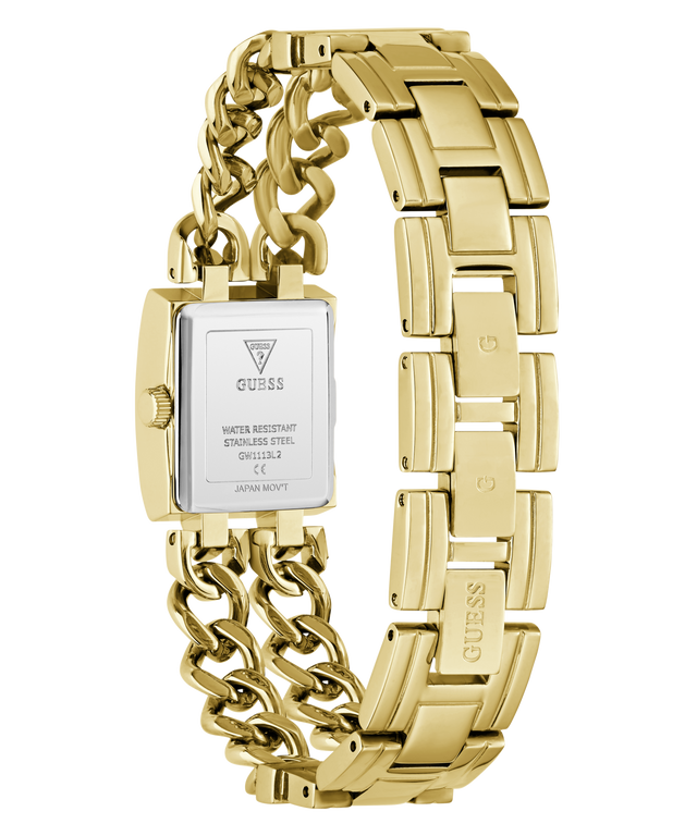GUESS Ladies Micro Mod Gold Tone Analog Watch caseback